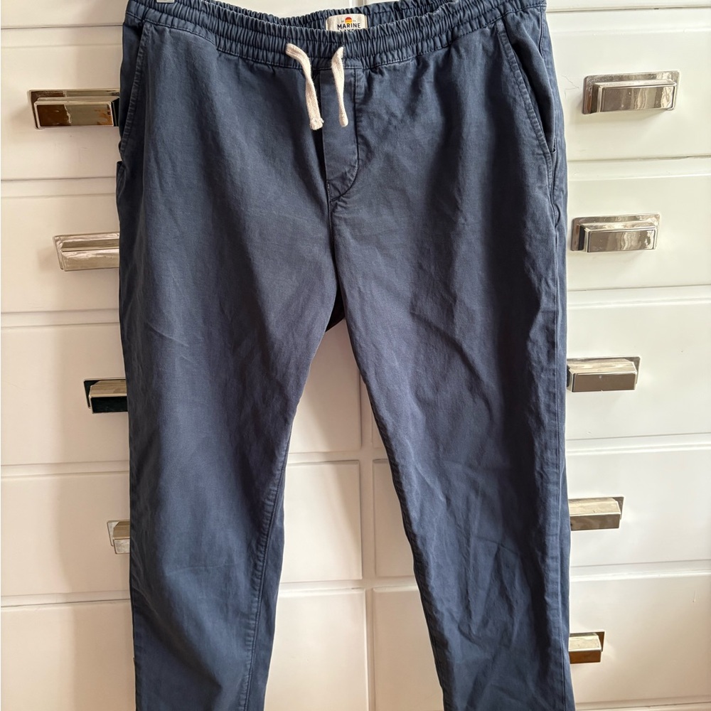 Marine Layer Blue Pants with Elastic Waistband